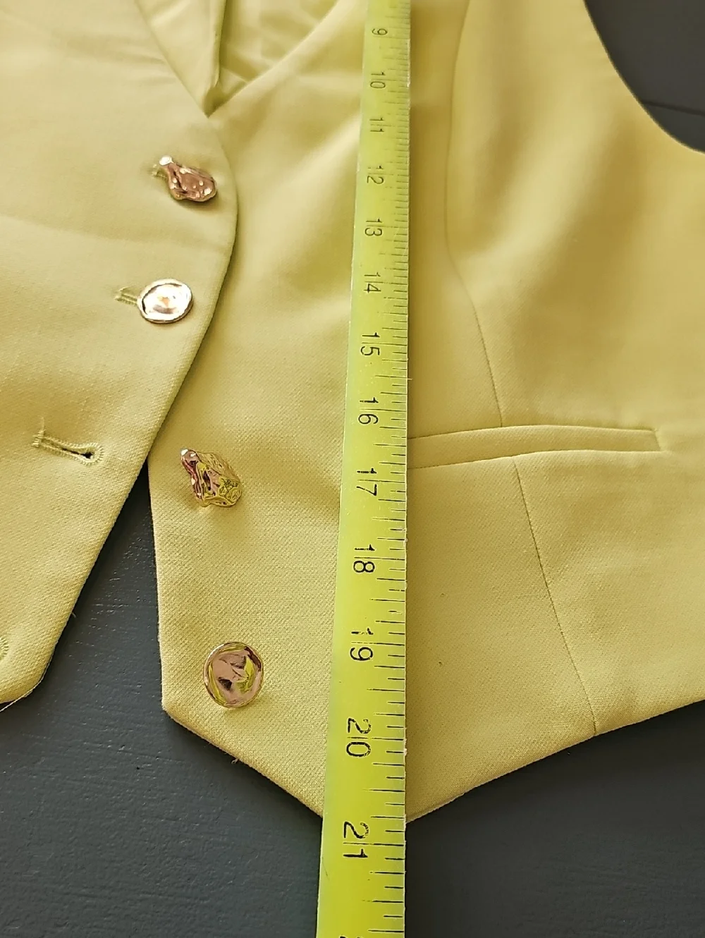 Christian Lacriox Lime Green Tailored Vest with Gold Buttons. NWOT. Sz Meduim